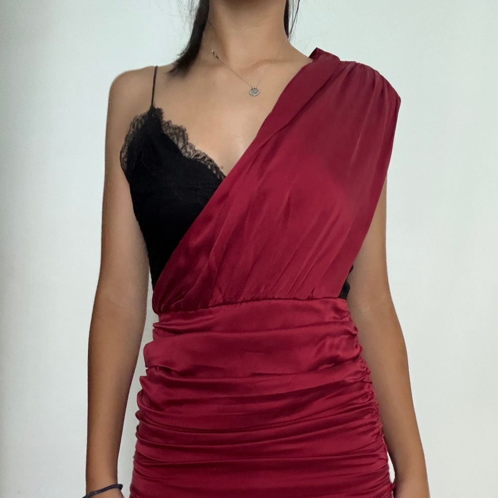 Red and black Alice and Olivia dress